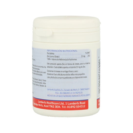 Lamberts Zinc 25 Mg 120 Comprimés