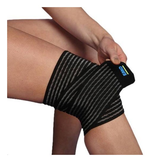 Bandage élastique respirant avec bande Velcro pour le genou Emo