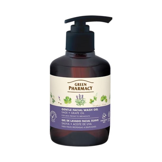Green Pharmacy Gel Nettoyant Doux Sauge Huile de Raisin 270 ml