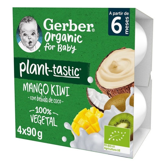 Gerber Organic Plante Tastic Mangue Kiwi Bio 4x90g