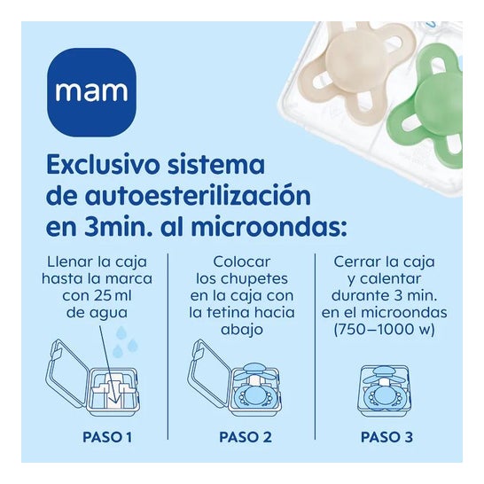 Sucette en silicone originale MAM 16+ M A Double Pack Sucette en silicone originale MAM 16+ M A Double Pack