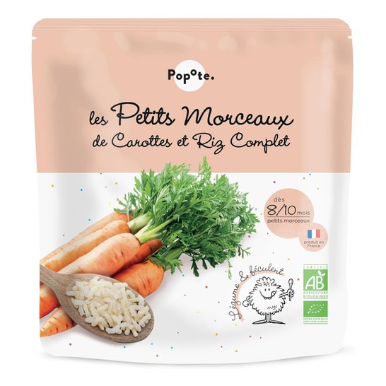 Popote Les Petits Morceaux Carottes et Riz Complet +8/10M 190 g