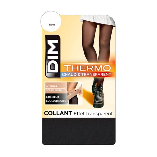 Dim Thermo Collant Femme Noir Effet Transparent Taille 3/4 1ut