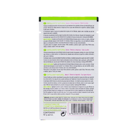 Harmony masque exfoliant visage masque naturel pêche et pêche 10g