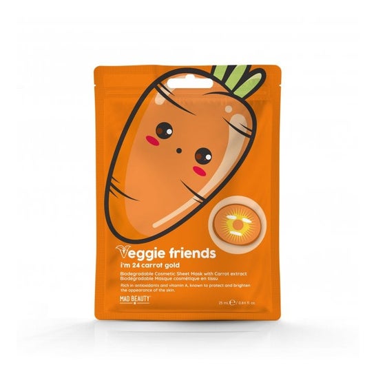 Mad Beauty Veggie Friends Carrot Sheet Face Mask 25ml