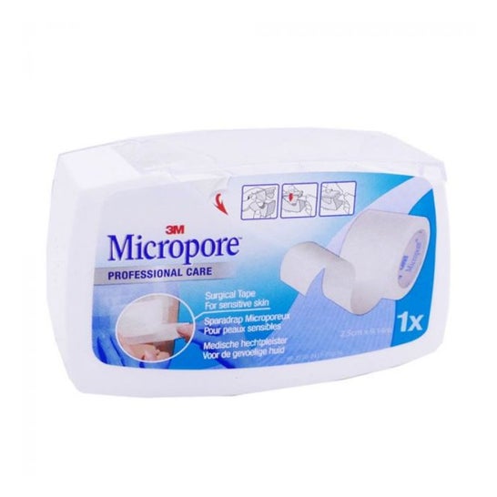 Micropore Esparadrapo Piel Sensible Blanco 2,5cmX9,14m 1ud