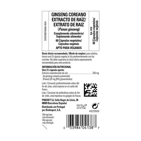 Solgar Korean Ginseng Root Extract 60càps. Légumes