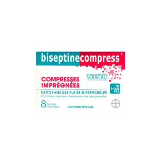 Bayer Biseptine Compress x 8 compresses imprégnées