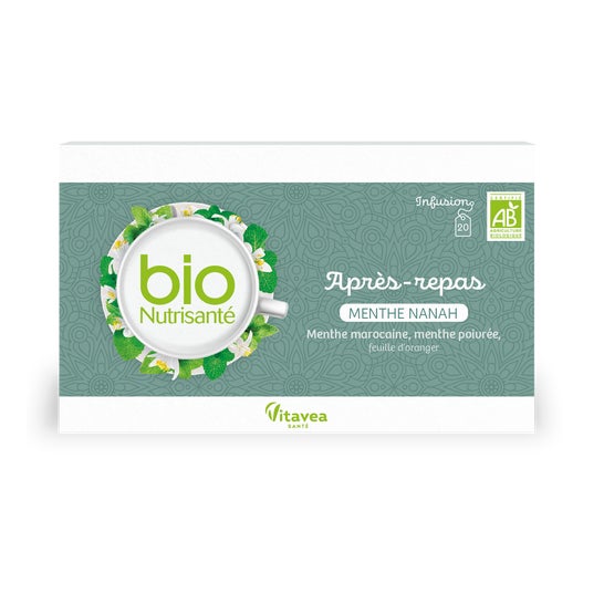 Vitavea Santé Bio Nutrisanté Infusion Après Repas Menthe Nanah 20 Sachets