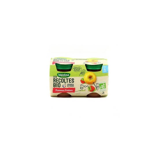 Blédina Les Récoltes Bio Pommes fraises 4 6 mois 2x130g