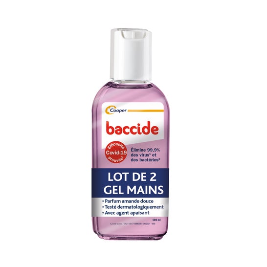 Baccide Gel Mains Hydroalcoolique Amande Douce 2x100ml
