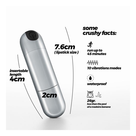 Crushious IMoan Bullet Vibrant Rechargeable Argent 1 Unité