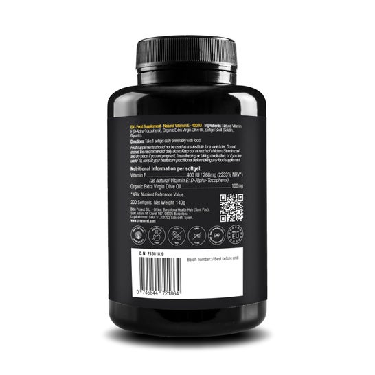 Zenement Vitamine E Naturel 400 Ui D-Alpha-Tocophérol 200caps