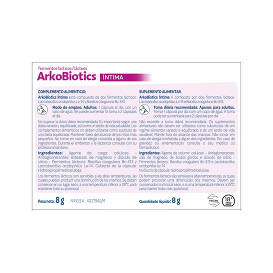 ArkoBiotics Intima Flore Vaginale 20 gélules