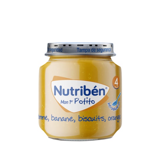 Nutribén® Mon Premier Potito Pomme, Banane, Biscuits, Orange 120g