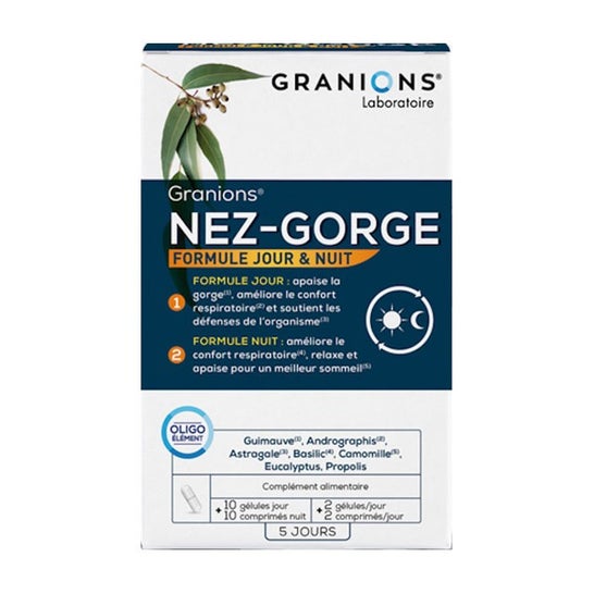 Granions Nez Gorge Formule Jour & Nuit 10 gélules + 10 comprimés