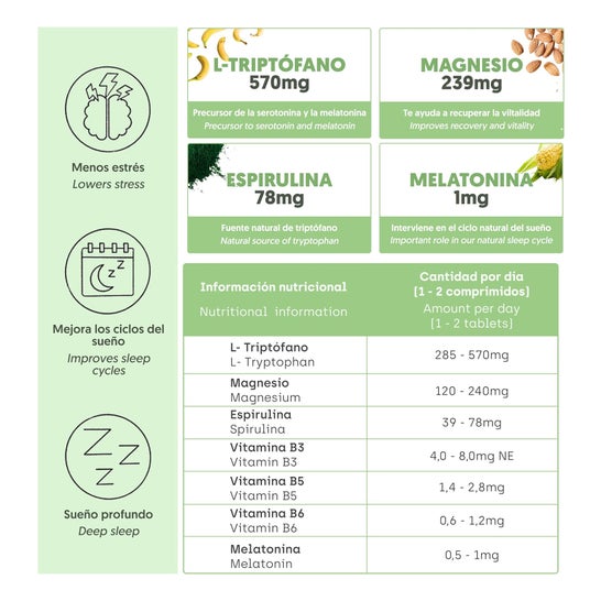 Nutribrain Tryptophan avec mélatonine et magnésium 70comp