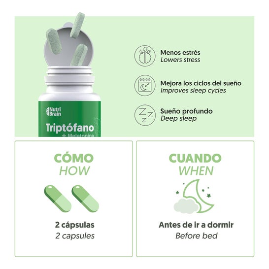 Nutribrain Tryptophan avec mélatonine et magnésium 70comp