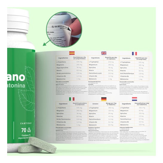 Nutribrain Tryptophan avec mélatonine et magnésium 70comp