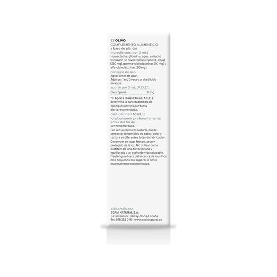 Extracto Olivo Xxi 50 Ml Soria Natural *