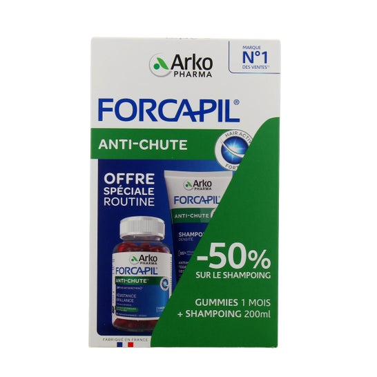 Arkopharma Forcapil Anti-Chute Gummies 60uts + Shampooing 200ml