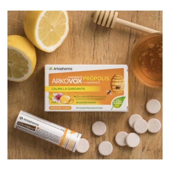 Arkovox Própolis et Vitamine C Goût Miel et Citron 24 comprimés