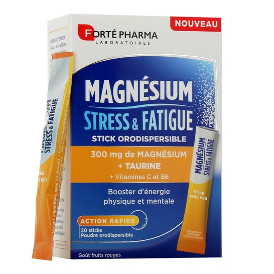Forté Pharma Magnesio Estrés & Fatiga Frutos Rojos 20 Sticks