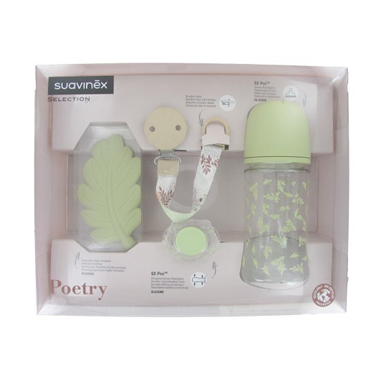 Suavinex Selection Poetry 0-6M Set Mordeur Sucett Biberon Attach