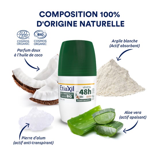 Etiaxil Déodorant Anti-Transpirant Coco 48h Roll-On 50ml