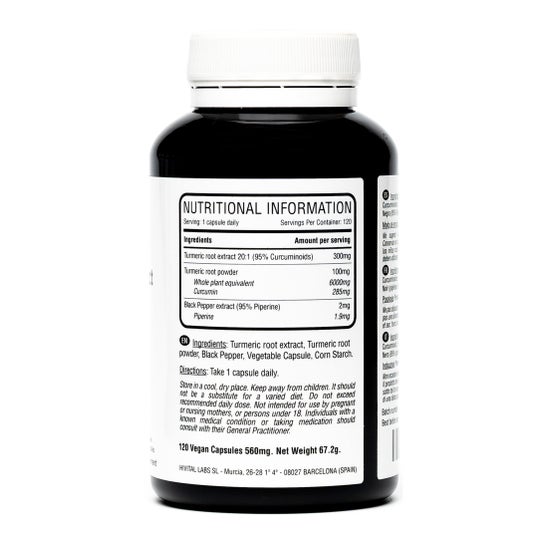 Hivital Foods Curcuma Extrait concentrée 6000 mg  120 gélules