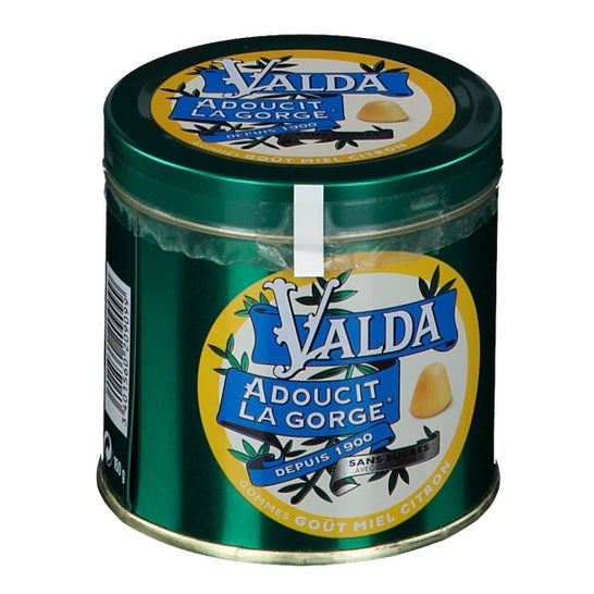 Valda Pastilles Sans Sucre Gout Miel Citron Boite De 160 Grammes