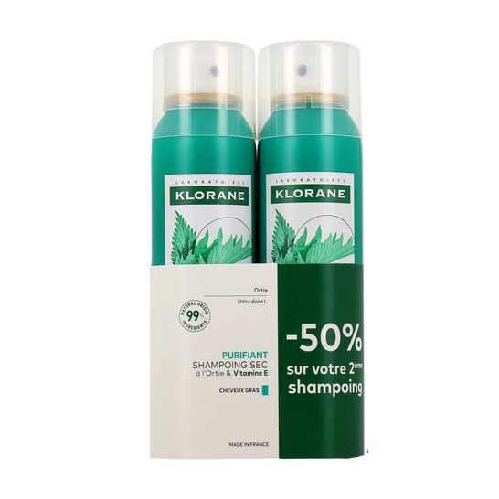 Klorane Shampooing Sec Séboréducteur À L’Ortie & Vitamine E 2x150ml