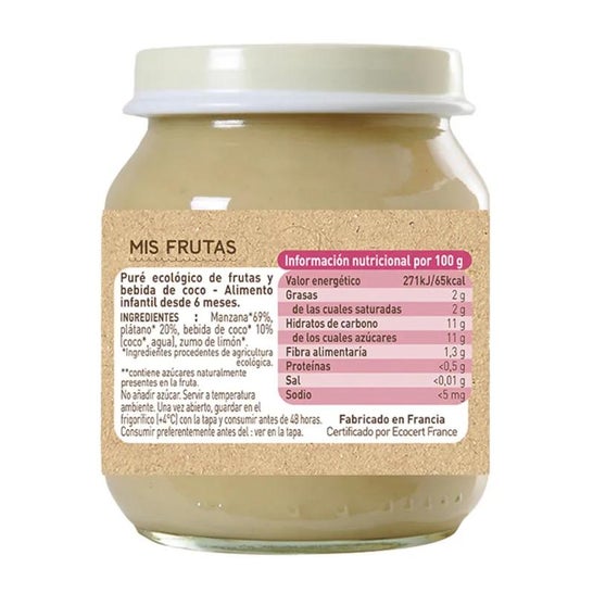 BabyBio Potito Pomme Plantano Boisson Coco 130g BabyBio Potito Pomme Plantano Boisson Coco 130g