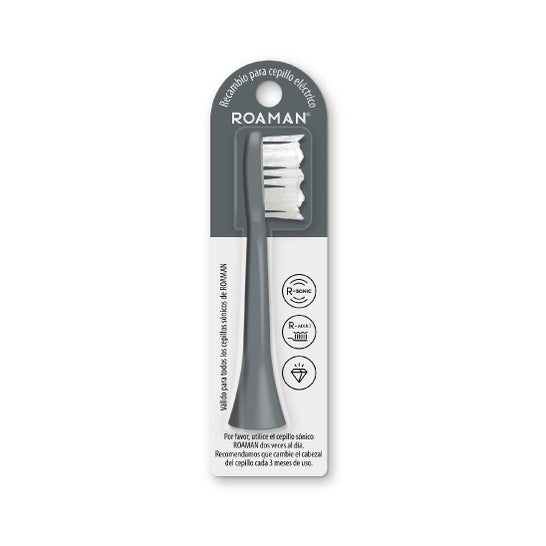 Roaman Recharge Tête Brosse à Dents Électrique Gris 1 ut