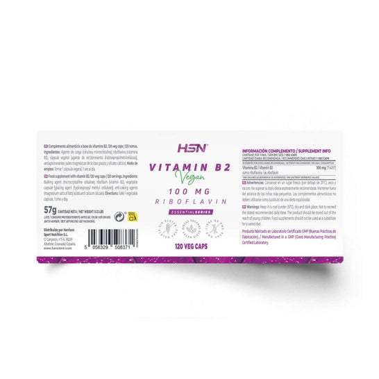 HSN Vitamina B2 Riboflavina 100mg 120vcaps