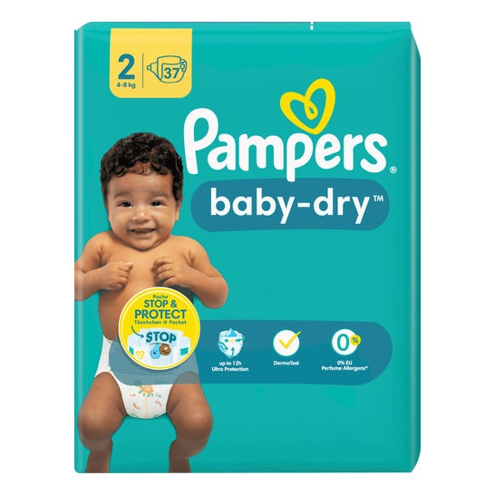 Pampers Couches Taille 5 (11-16 kg), Baby-Dry, 144 Couches Bébé