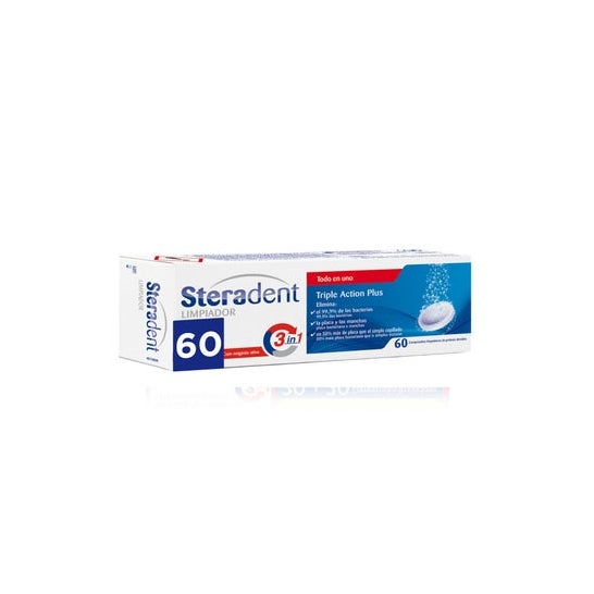 Steradent Triple Action Plus Limpiador Prótesis Dental 60comp