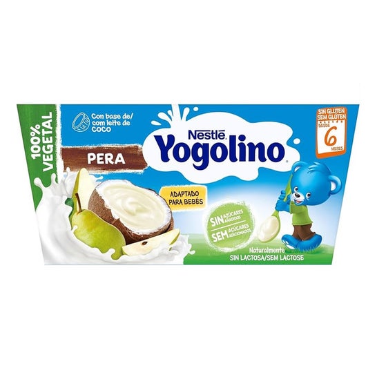 Yogolino Pack Bouillies Coco et Poire +6m Sans Gluten 4x90g