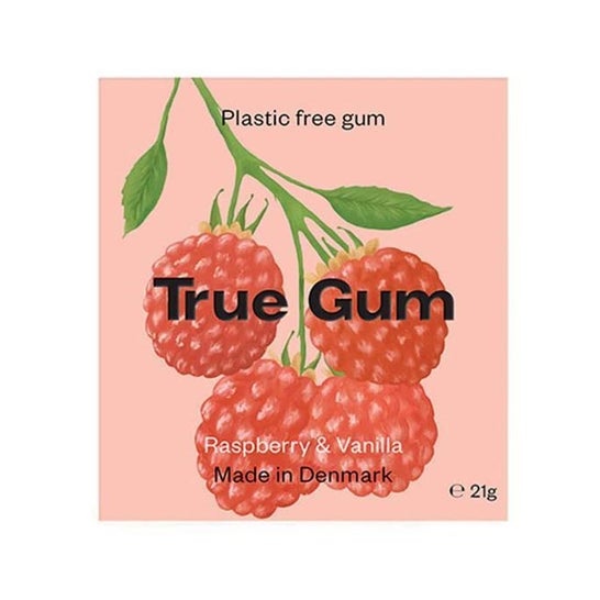 True Gum Gomme Framboise Vanille Sans Plastique 21g
