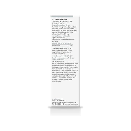Extracto Vara Oro Xxi 50 Ml Soria Natur *