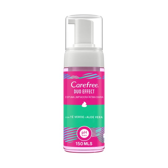 Carefree Duo Effect Espuma Íntima Té Verde y Aloe Vera 150ml