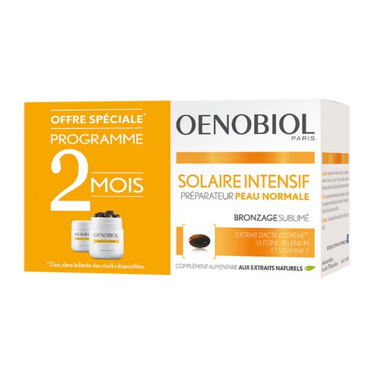 Oenobiol Solaire Intensif Préparateur Peau Normale 2x30 Capsules