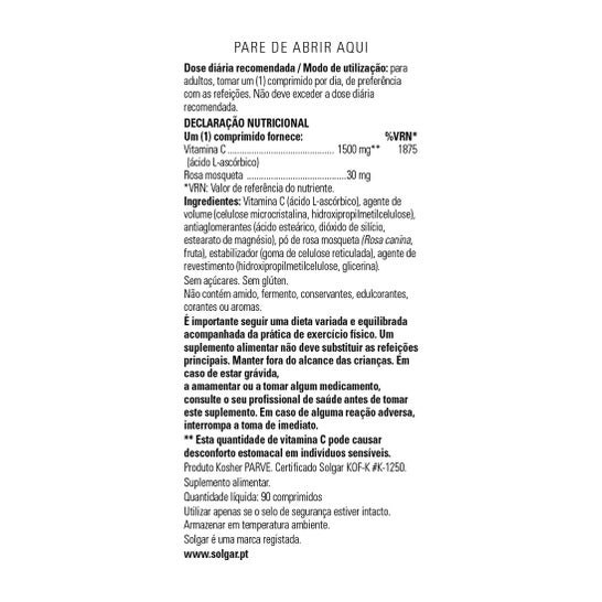 Solgar Vitamine C 1500mg 90comp