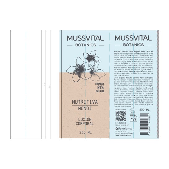 Mussvital Botanics Lotion Monoï 250 ml