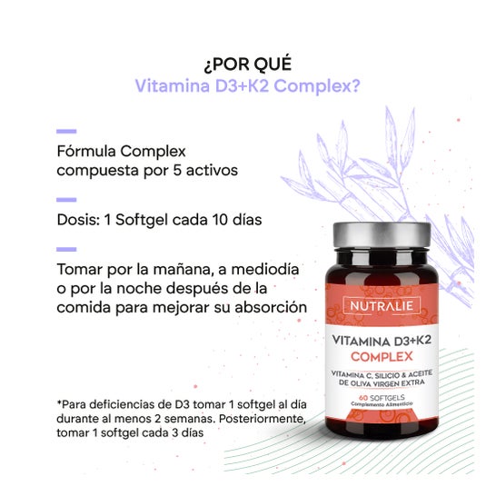 Nutralie Vitamin D3+K2 Complex 60caps