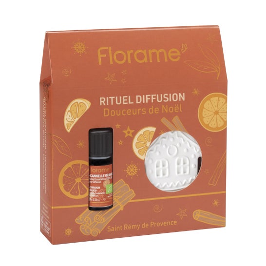 Florame Pack Huile Cannelle Orange Bio 10 ml + Décoration Parfumée