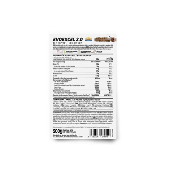 HSN Evoexcel 2.0 Whey Protein Isolate + Concentrate Chocolate y Avellanas 500g