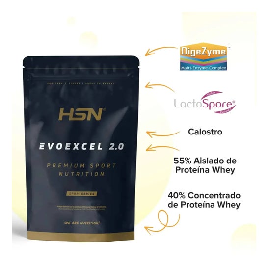 HSN Evoexcel 2.0 Whey Protein Isolate + Concentrate Chocolate y Avellanas 500g