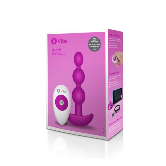 B-Vibe Triplet Anal Beads Télécommande Rose 1ut