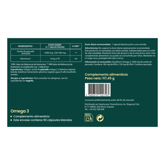 DocMorris Oméga 3 1000mg 90 Gélules